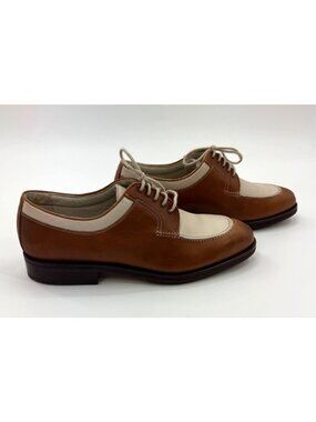 Nike Zoom Golf Two-Tone Brown & Ivory Leather Oxford Shoes Mens Size 11M Itay